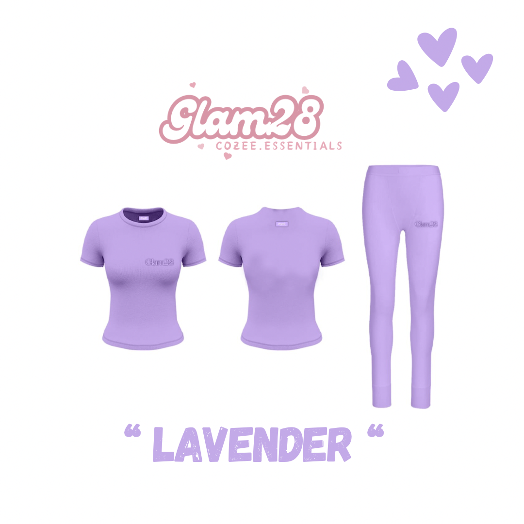 Ribbed Short Sleeve/Leggings Set ” Lavender “